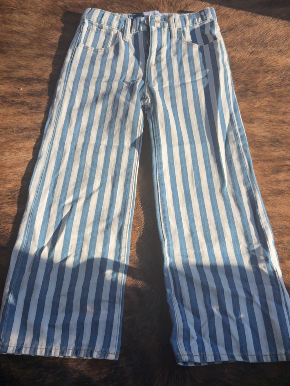 Old Navy Blue and White Striped Kids Jeans